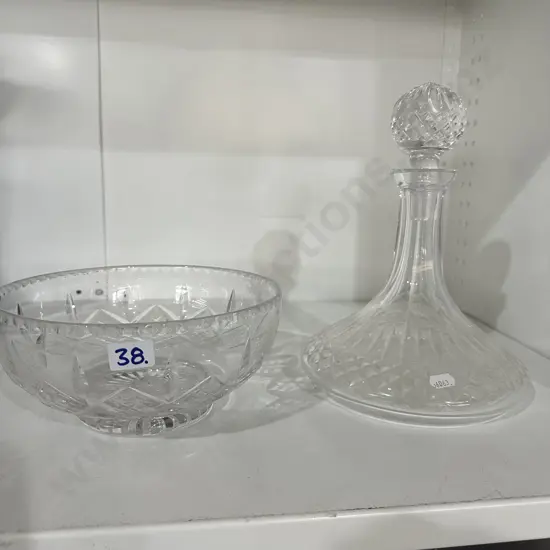 Crystal decanter and bowl