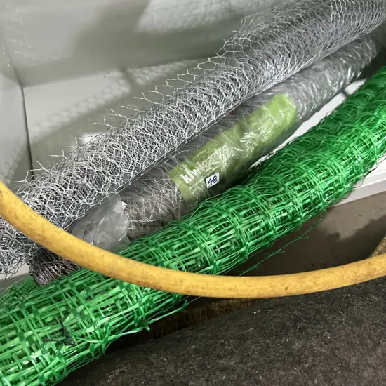 Netting roles of wire and plastic