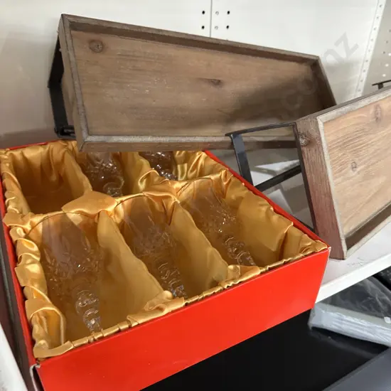 2 new shelf plus wine glasses