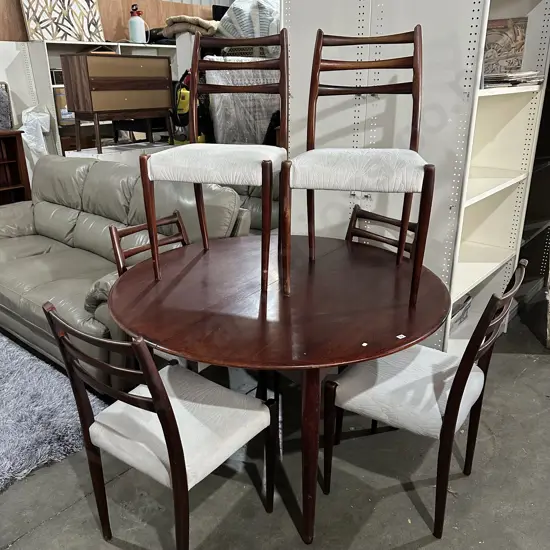 60s dining table and 6 chairs