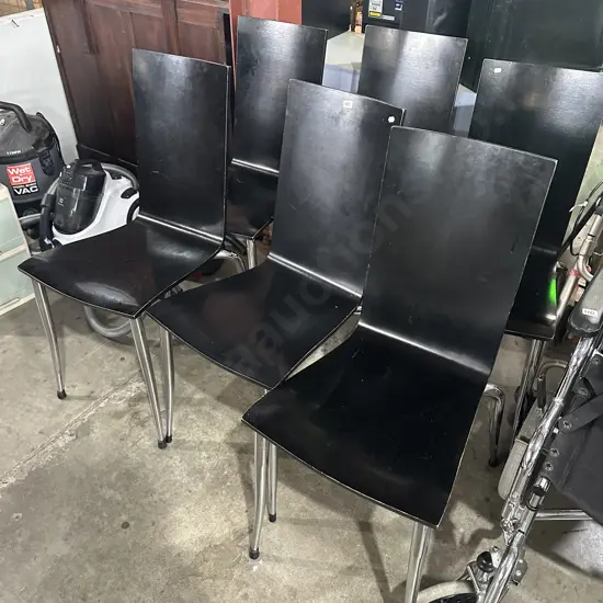 Philippe Starck Olly Tango dining chairs x 6 (ply & chrome)