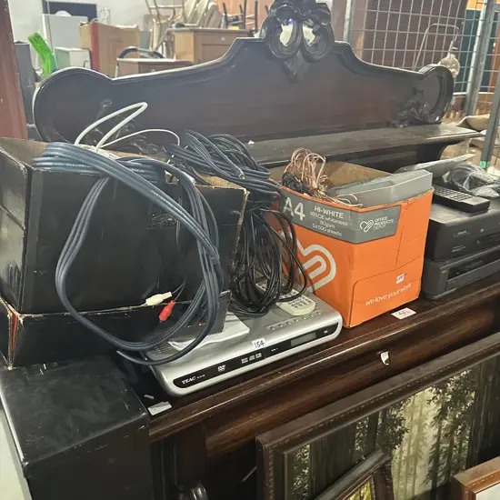 Teak system plus VCRs plus printer and files and electricals