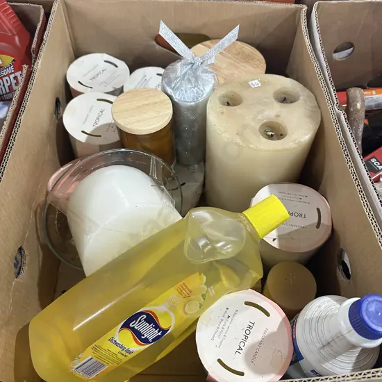 Candles and cleaning products