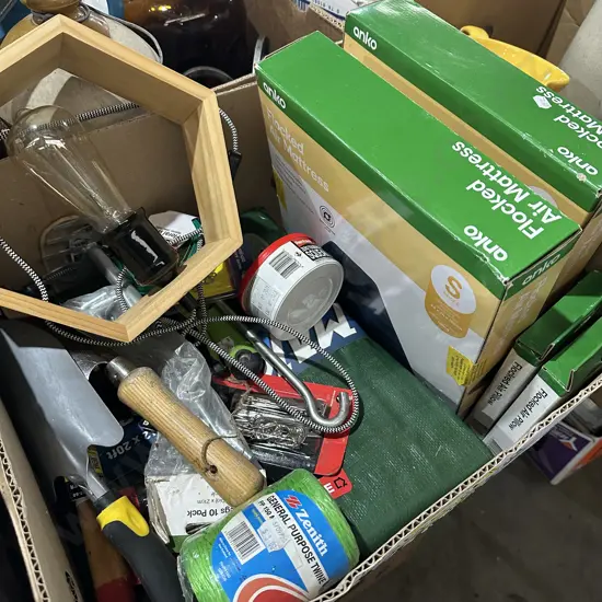 2 new single air mattresses, tools and tarp