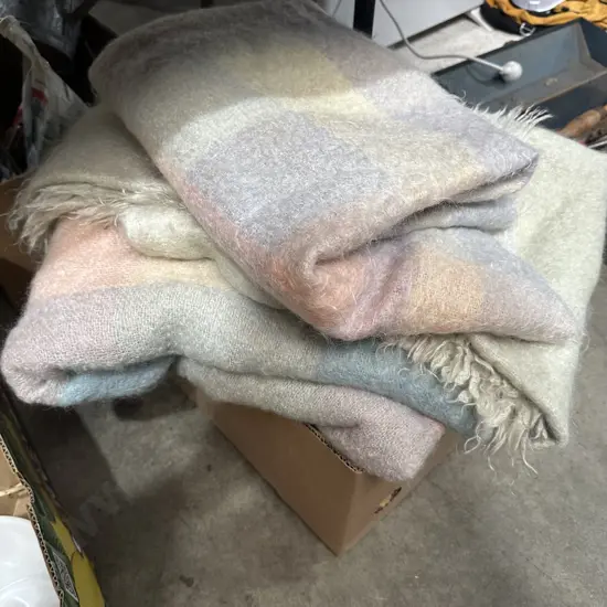 3 Mohair blankets etc