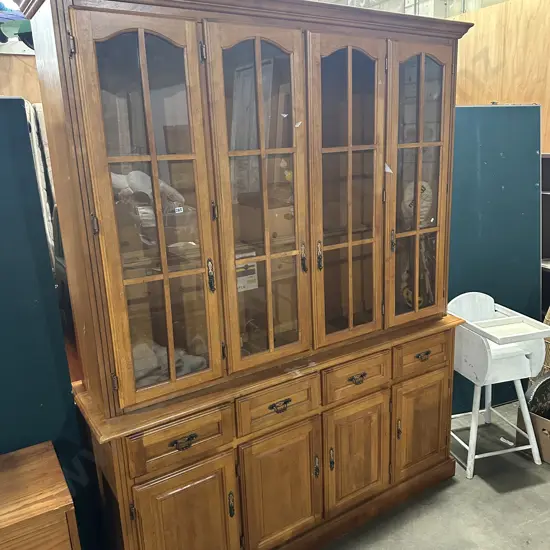 Hutch dresser (missing some glass) plus high chair