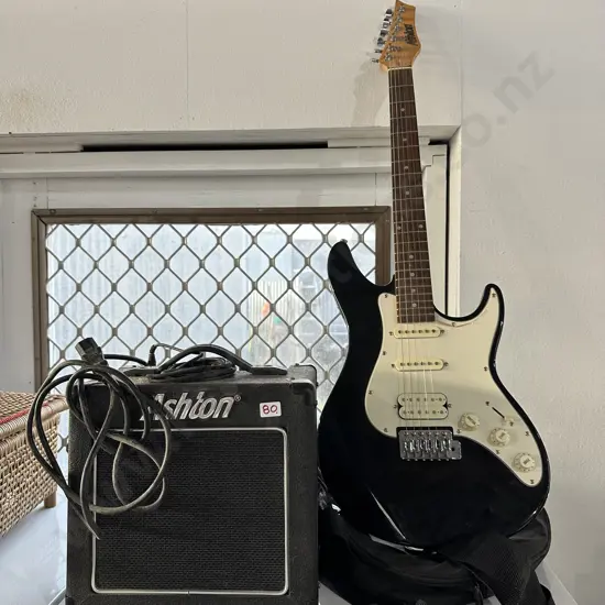Ashton guitar and amp