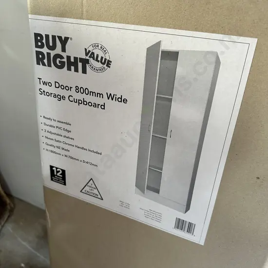 2 x as new double door cupboards (flat packed)