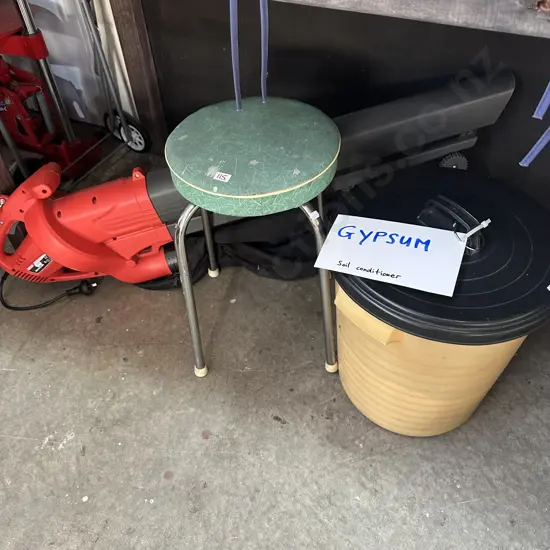 Gypsum, stool and blower
