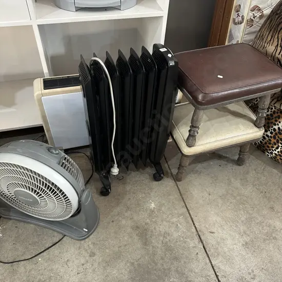 foot rests, heaters and fan