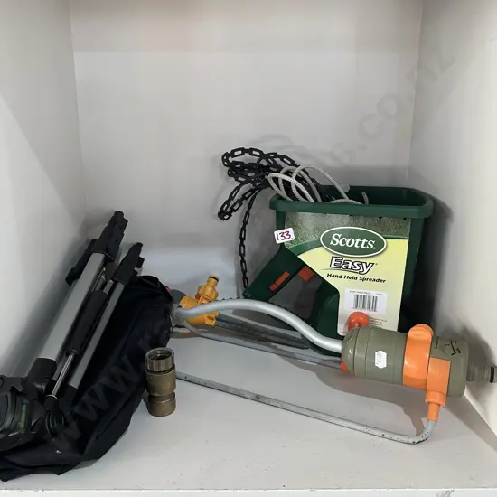 Garden items and tripod