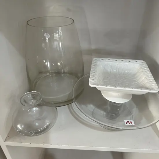 Glass vases etc