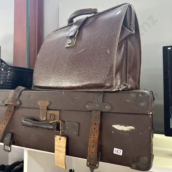 Leather brief and suitcases