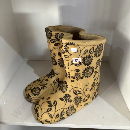 Pottery gumboot planter