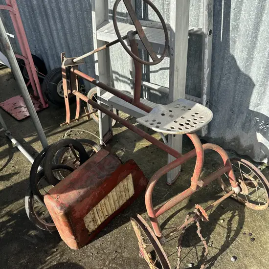 ladder and toy tractor parts