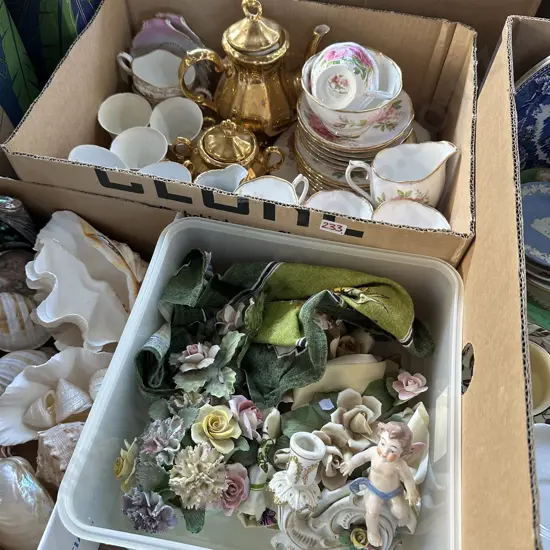 Royal Albert American beauty plus ceramic flowers etc