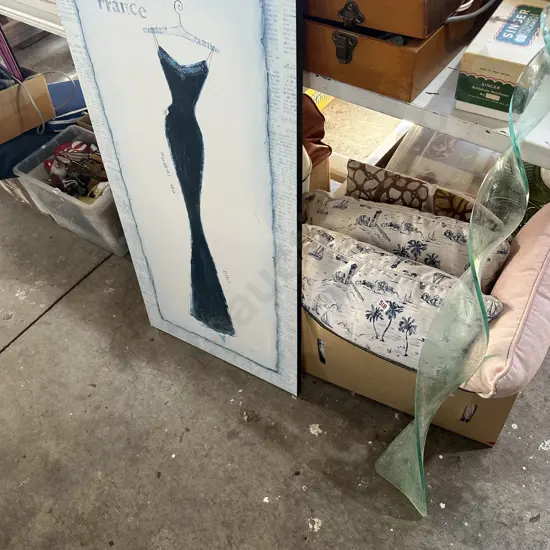 cushions, wind spinner and print