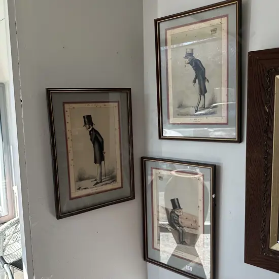 3 original Vanity Fair prints 1869 plus other print