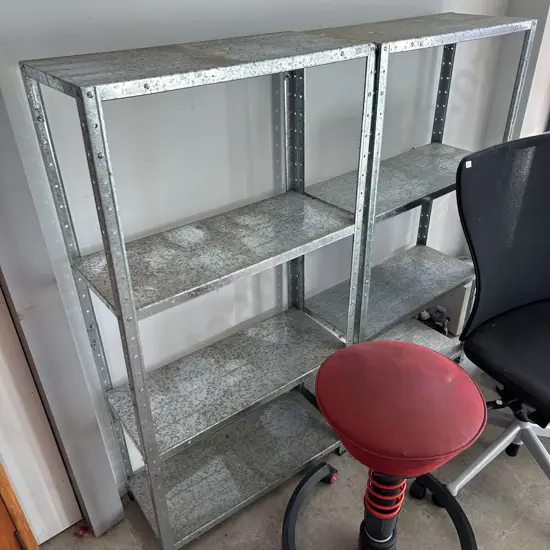 2 x metal shelves
