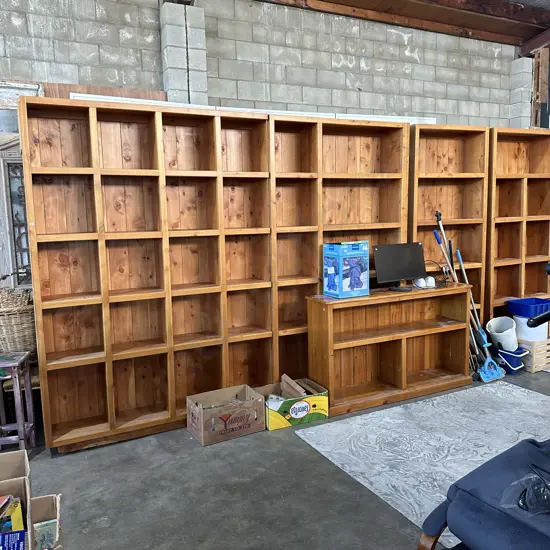 Custom built wooden book shelf 4pc ( not the small one in front)