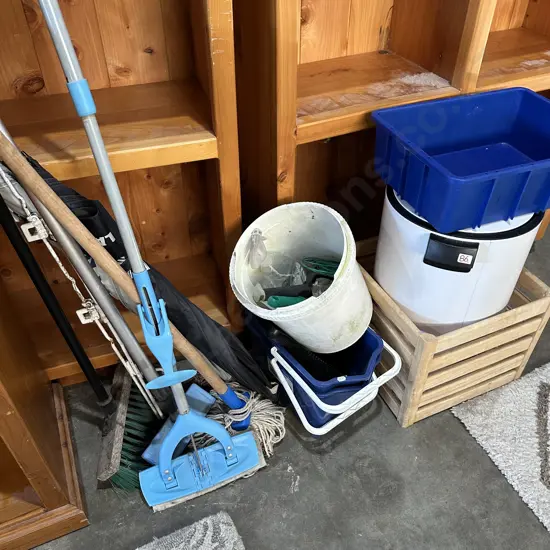 Bin, planter, tools etc