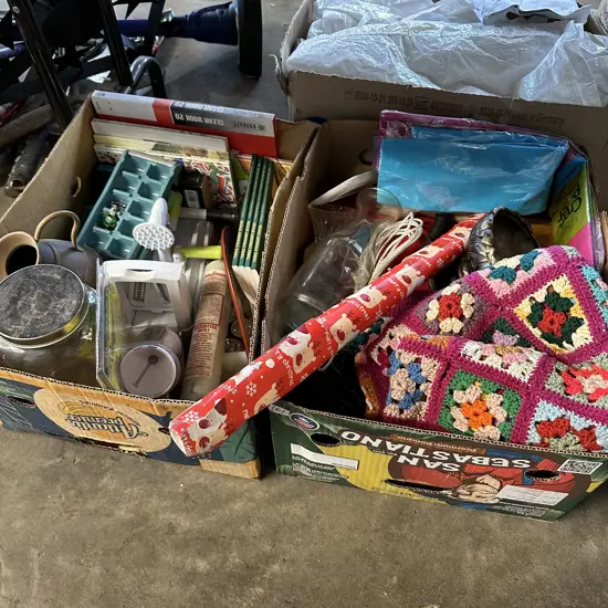 2 box vintage throw etc