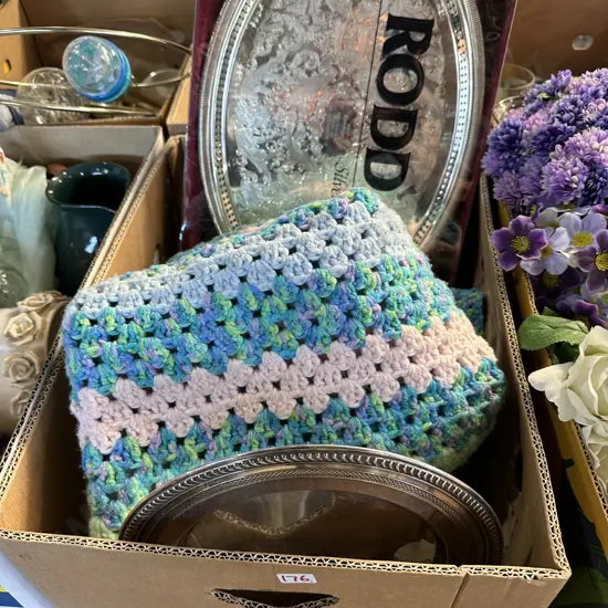 Vintage throw and silver platers