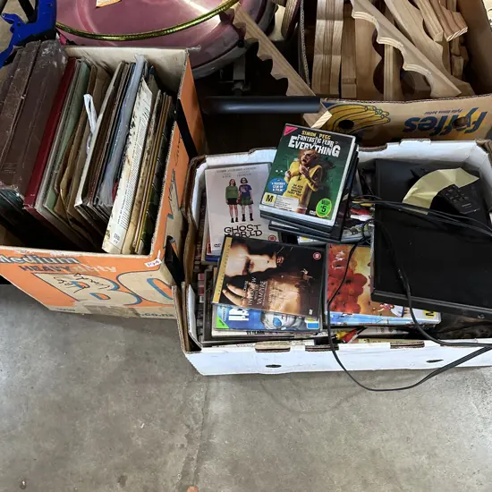 2 box LPs and DVDs plus player