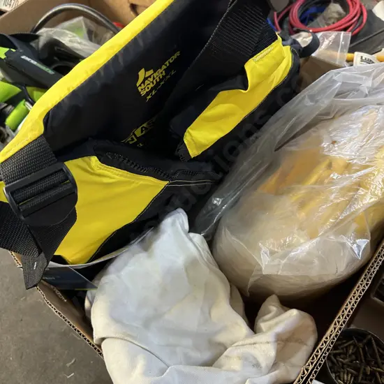 Wet weathers, life jacket etc