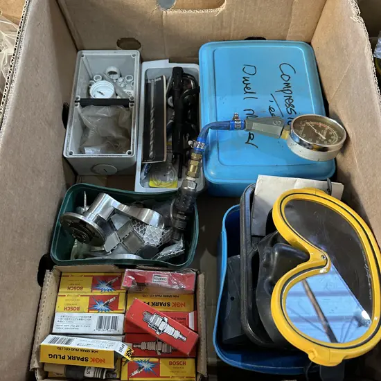 spark plugs, compression tester etc