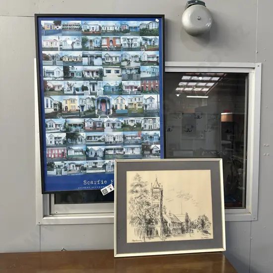 Scarfies print and sketch by Shona Mcfarlane