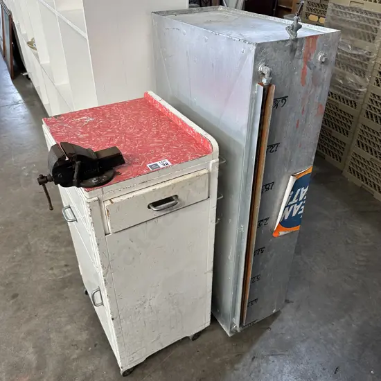 Vintage work bench and fuel storage