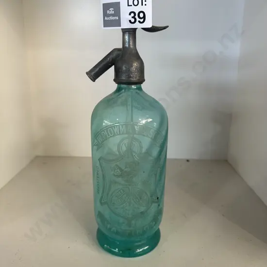 Plowmans Hastings Blue glass soda syphon