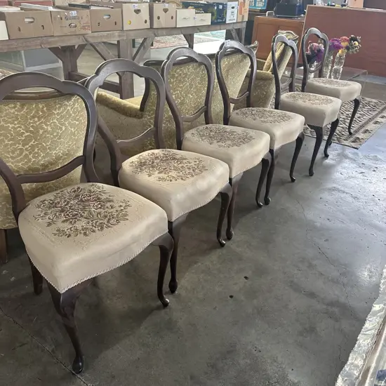 6 Vintage ballon back chairs