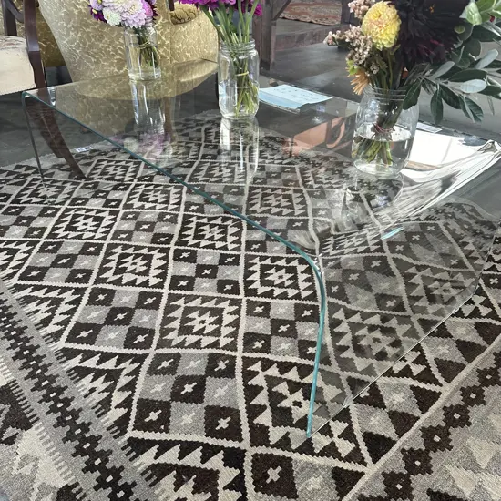 Beveled glass coffee table