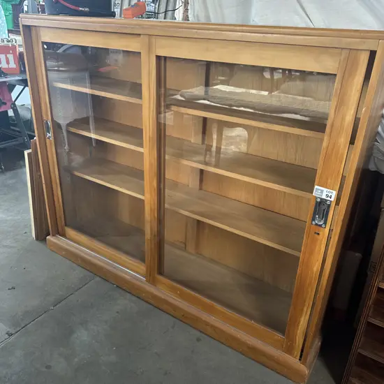 Rimu glass front display cabinet lockable