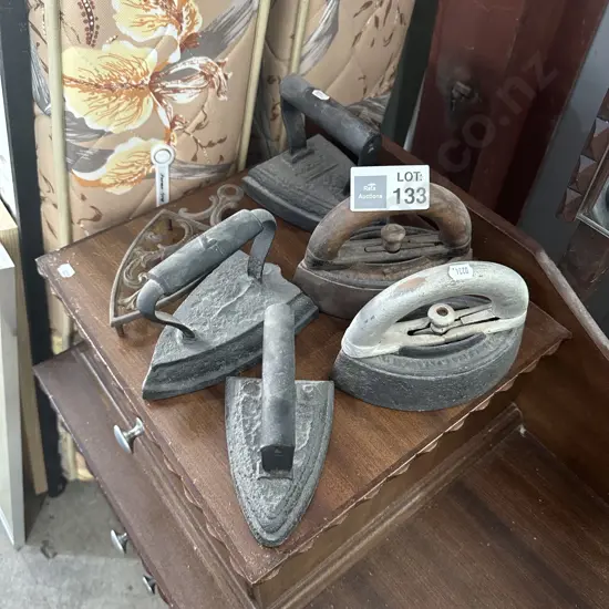 Vintage irons and trivet