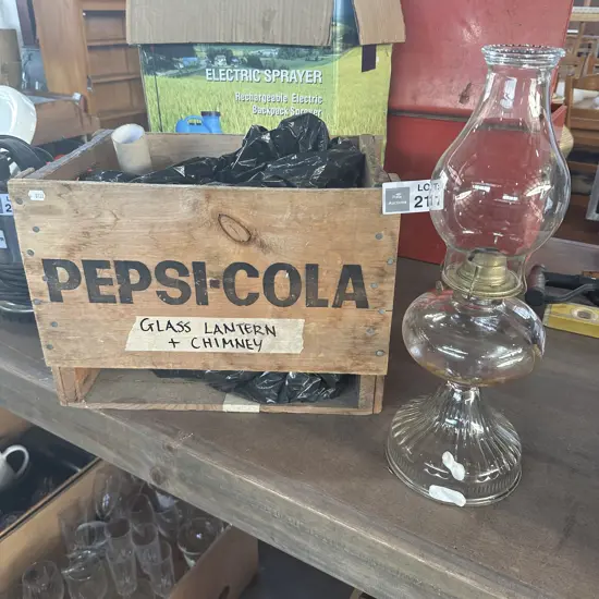 Pepsi- Cola box and glass lantern