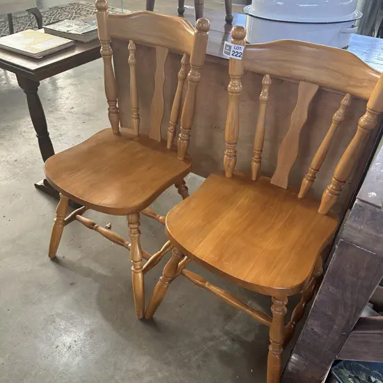 Pr of Rimu kitchen chairs