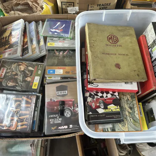 2 boxes manuals and DVDs