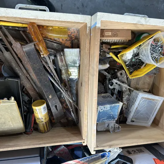 2 drawers of tools and hardware