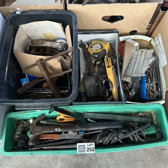4 bins of tools & hardware