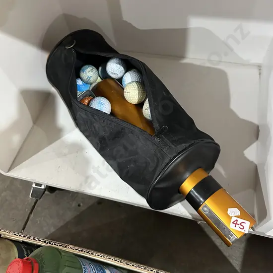 Shag bag and golf balls