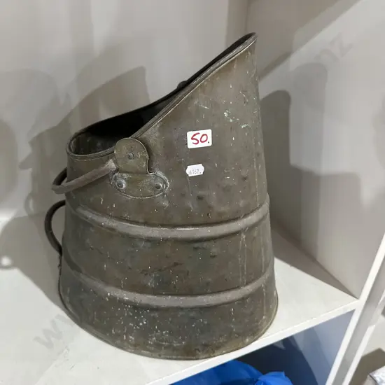 Brass coal scuttle