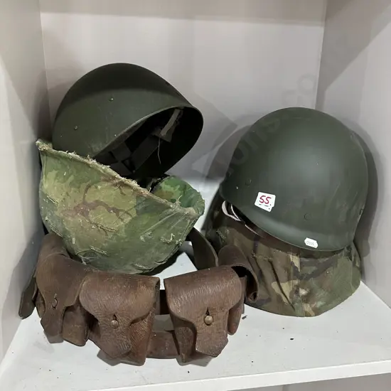 Army hats and amo belt