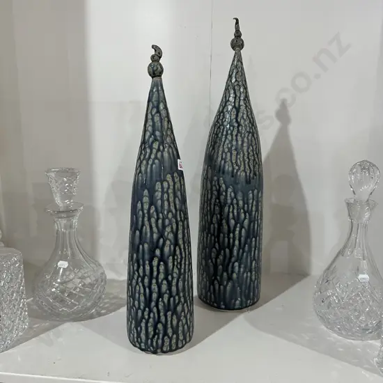 Pr of large Kim Morgan pottery pieces