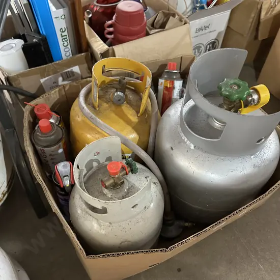 3 gas bottles and spays
