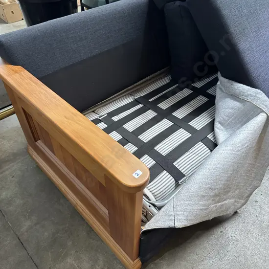 Rimu frame innerspring sofa bed (sun damaged fabric)