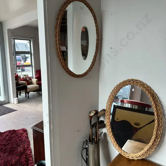 Pr cane framed mirrors