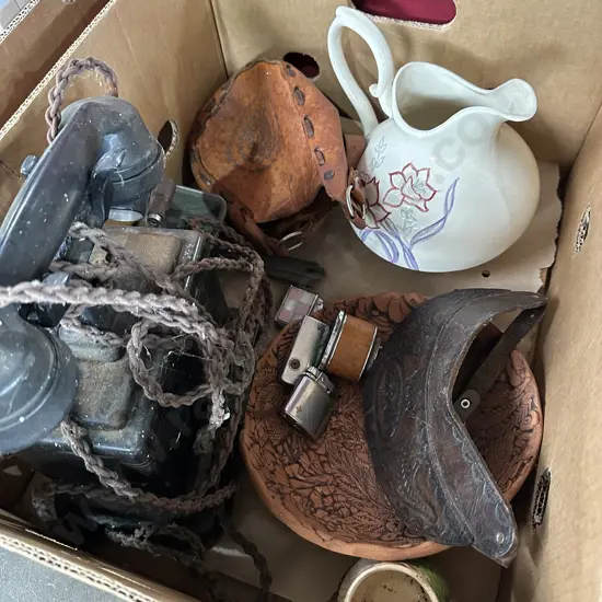 Telephone, leatherware and lighter collection